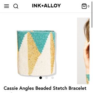 Ink and Alloy Bracelet and Earning Set